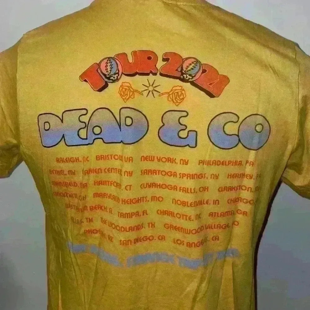 Dead & Co 2021 Tour Shirt Yellow Concert Size Medium Grateful Dead - Picture 4 of 4